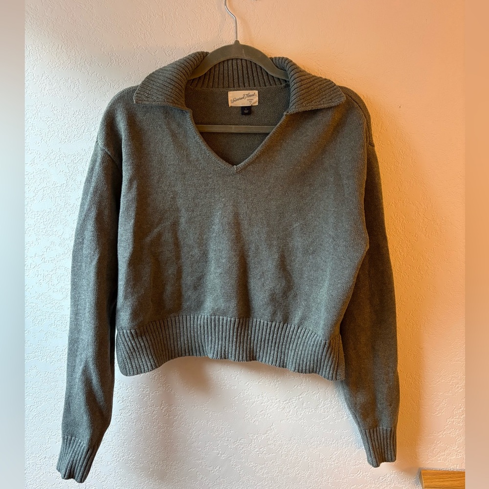 Universal Thread Gray Collared Neck Sweater, Size S